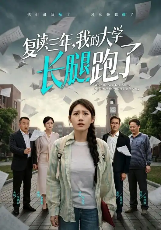 《复读三年，我的大学长腿跑了（60集）刘浔＆满满（1080P）（夸克网盘）》短剧封面