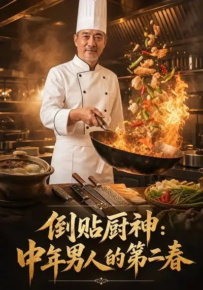 《倒贴厨神:中年男人的第二春(48集)(夸克网盘)》短剧封面