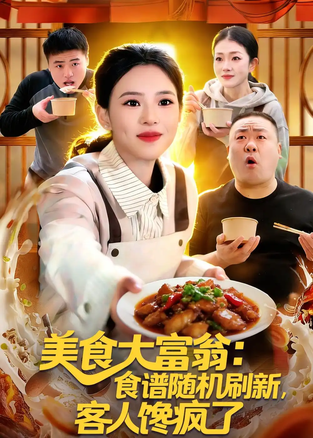 《美食大富翁：食谱随机刷新，客人馋疯了（72集）梓琪＆王永浩（夸克网盘）》短剧封面