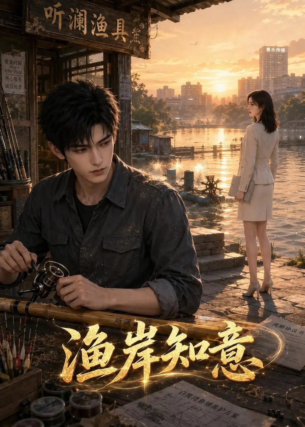 《渔岸知意（64集）AI短剧（夸克网盘）》短剧封面