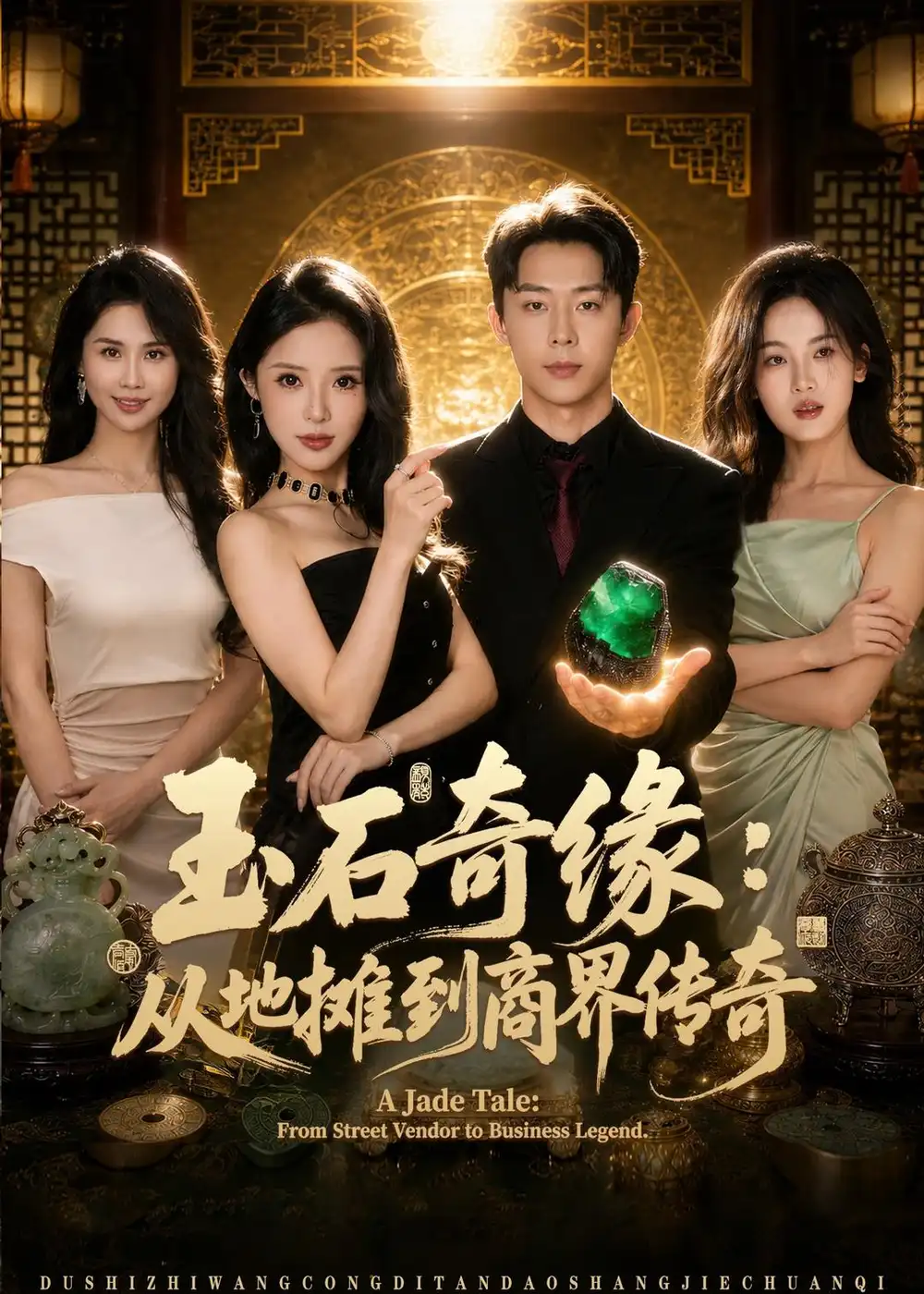 《玉石奇缘：从地摊到商界传奇（80集）吴温柔＆杨璐（夸克网盘）》短剧封面