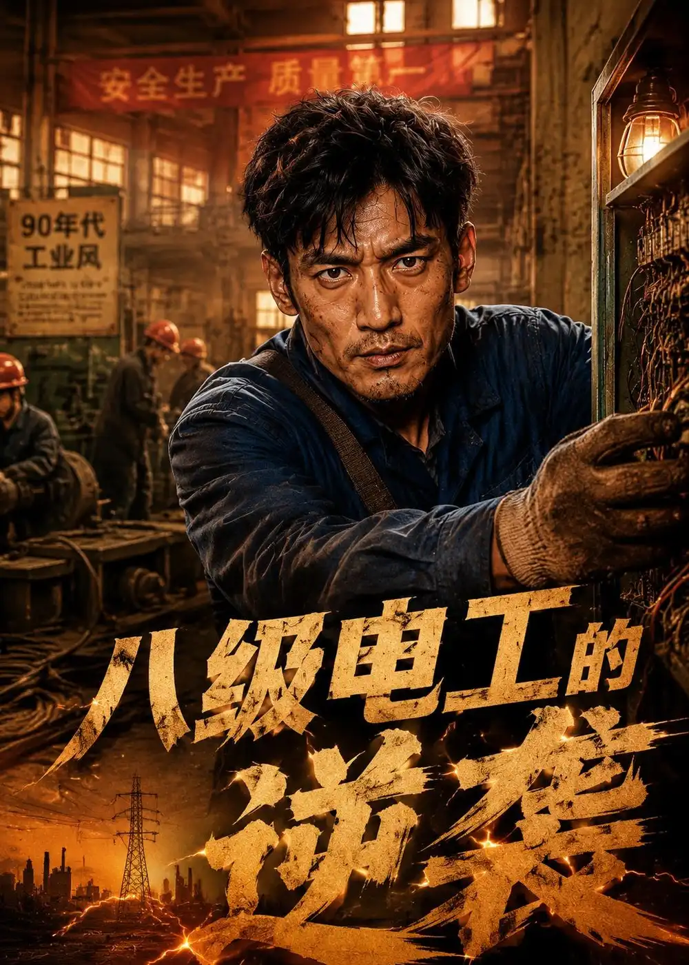 《八级电工的逆袭（42集）AI短剧》短剧封面