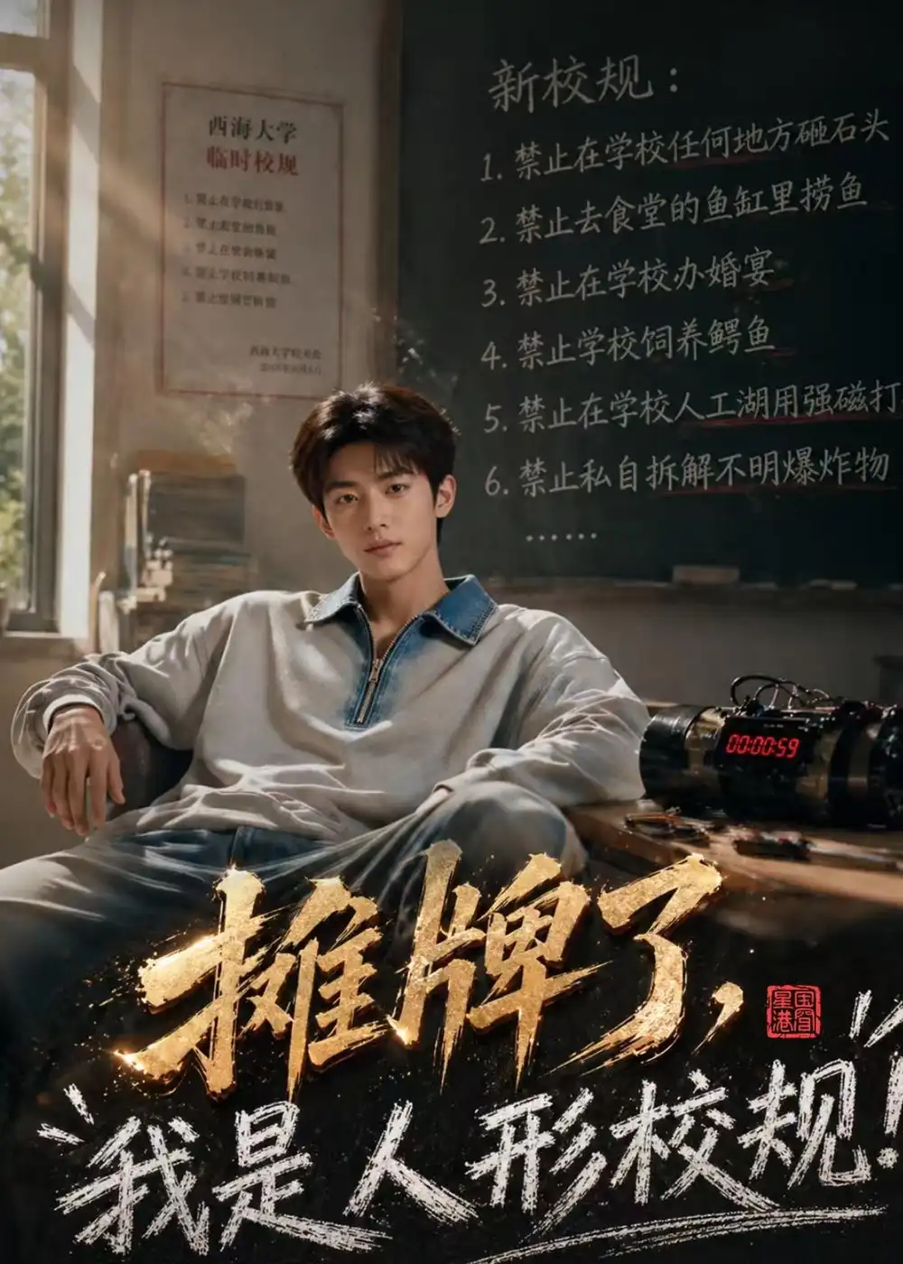 《摊牌了，我是人形校规（75集）（夸克网盘）》短剧封面
