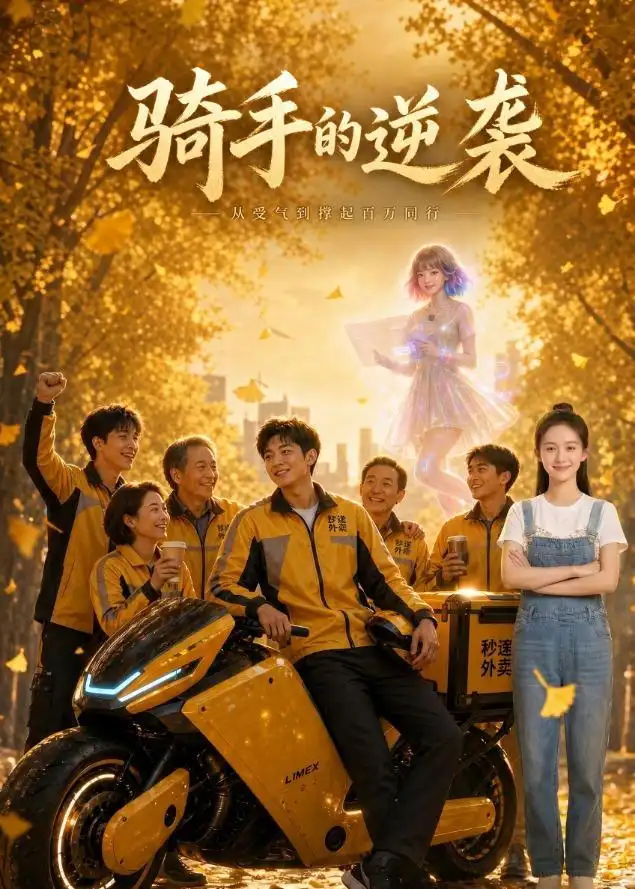 《骑手的逆袭：从受气底层翻身（48集）AI短剧（夸克网盘）》短剧封面