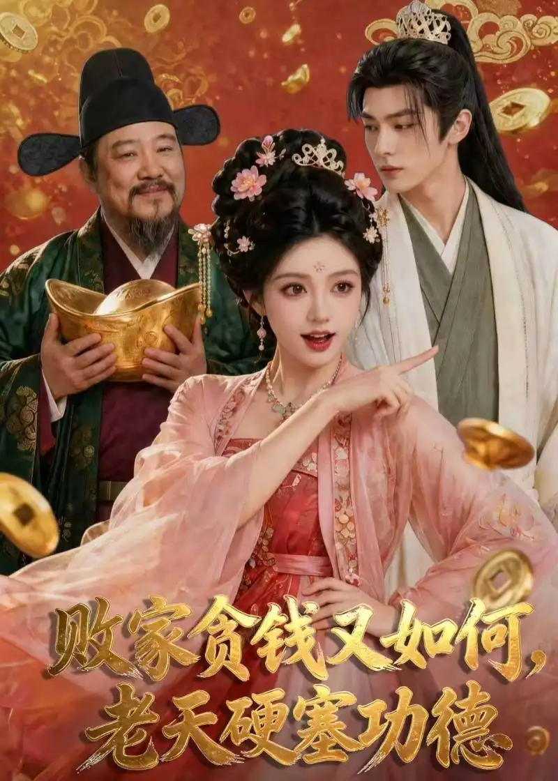 《败家贪钱又如何，老天硬塞功德（77集）AI短剧（夸克网盘）》短剧封面