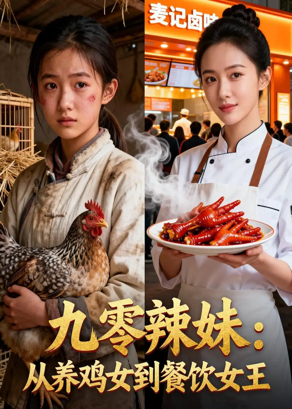 《九零辣妹,从养鸡女到餐饮女王(59集)Ai短剧(夸克网盘)》短剧封面