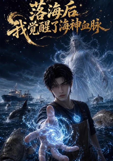 《落海后我觉醒了海神血脉(72集)AI短剧(夸克网盘)》短剧封面