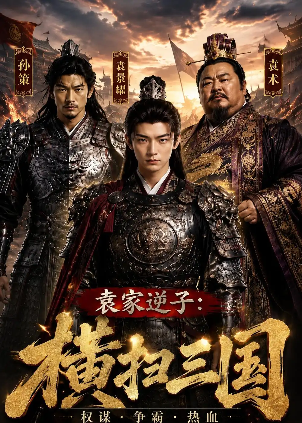 《袁家逆子：横扫三国（70集）AI短剧（夸克网盘）》短剧封面