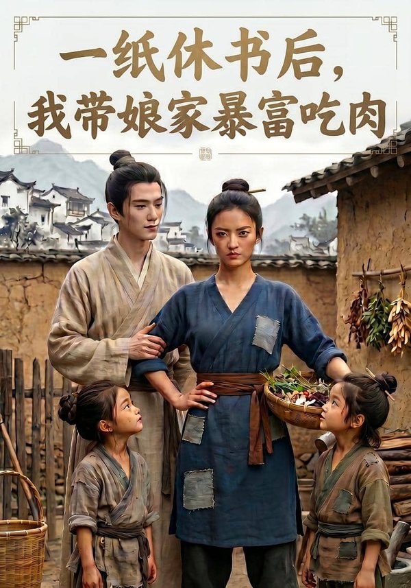 《一纸休书后，我带娘家暴富吃肉（88集）Ai短剧（百度网盘）》短剧封面