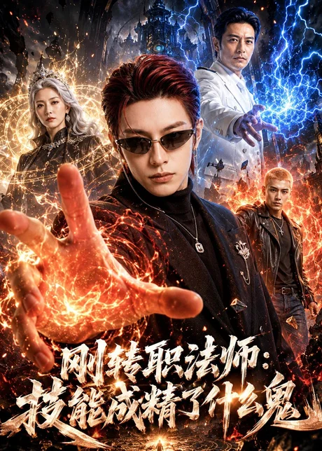 《刚转职法师：技能成精了什么鬼（80集）AI短剧（百度网盘）》短剧封面