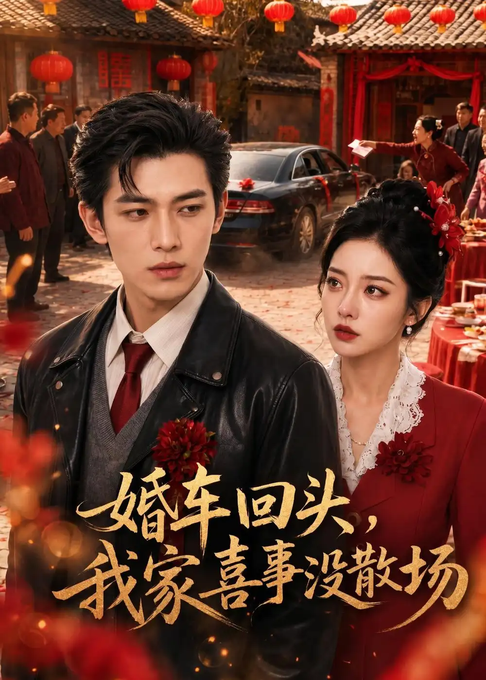 《婚车回头，我家喜事没散场（28集）AI短剧（夸克网盘）》短剧封面