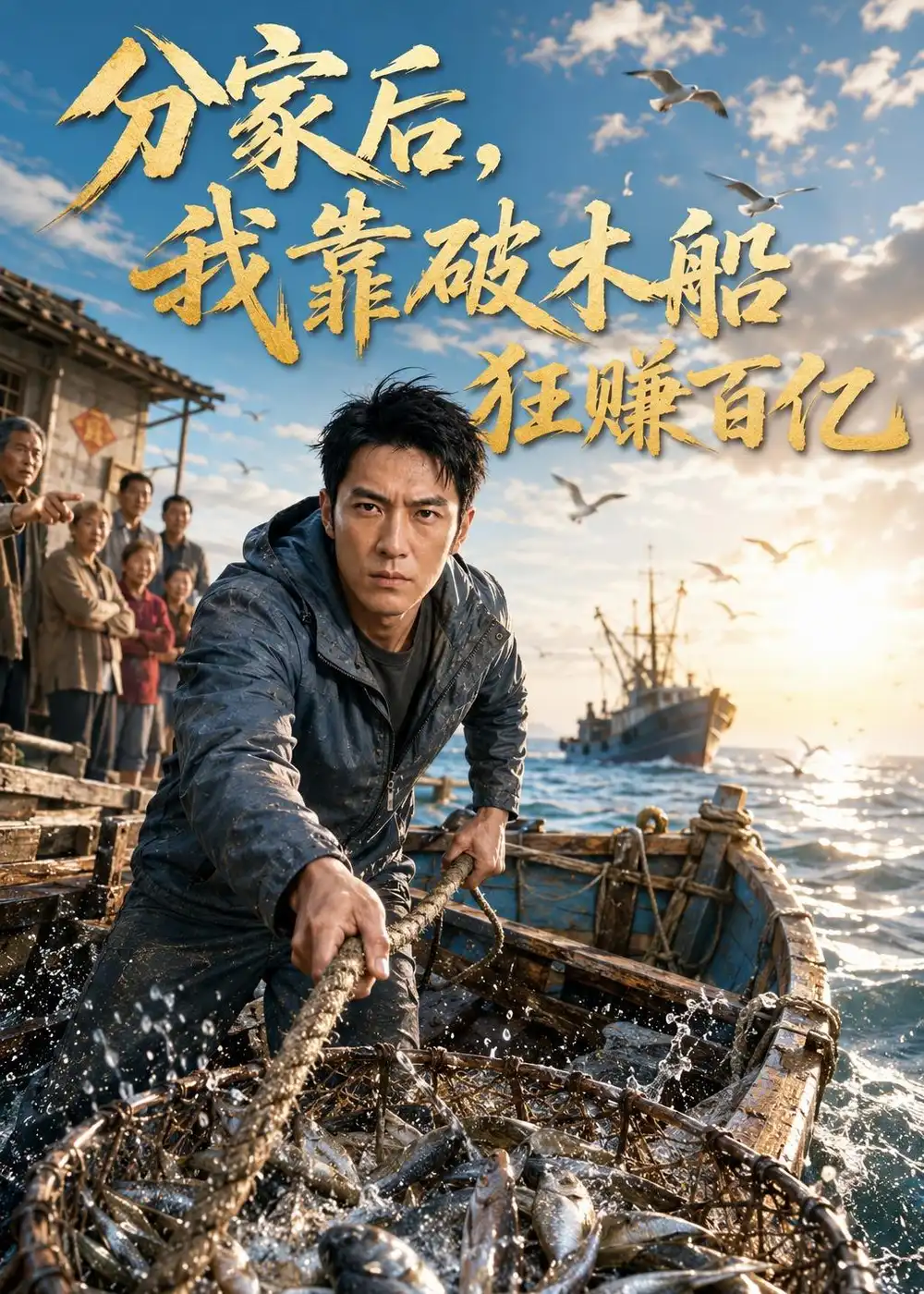 《分家后,我靠破木船狂赚百亿(56集)AI短剧 (2026)》短剧封面