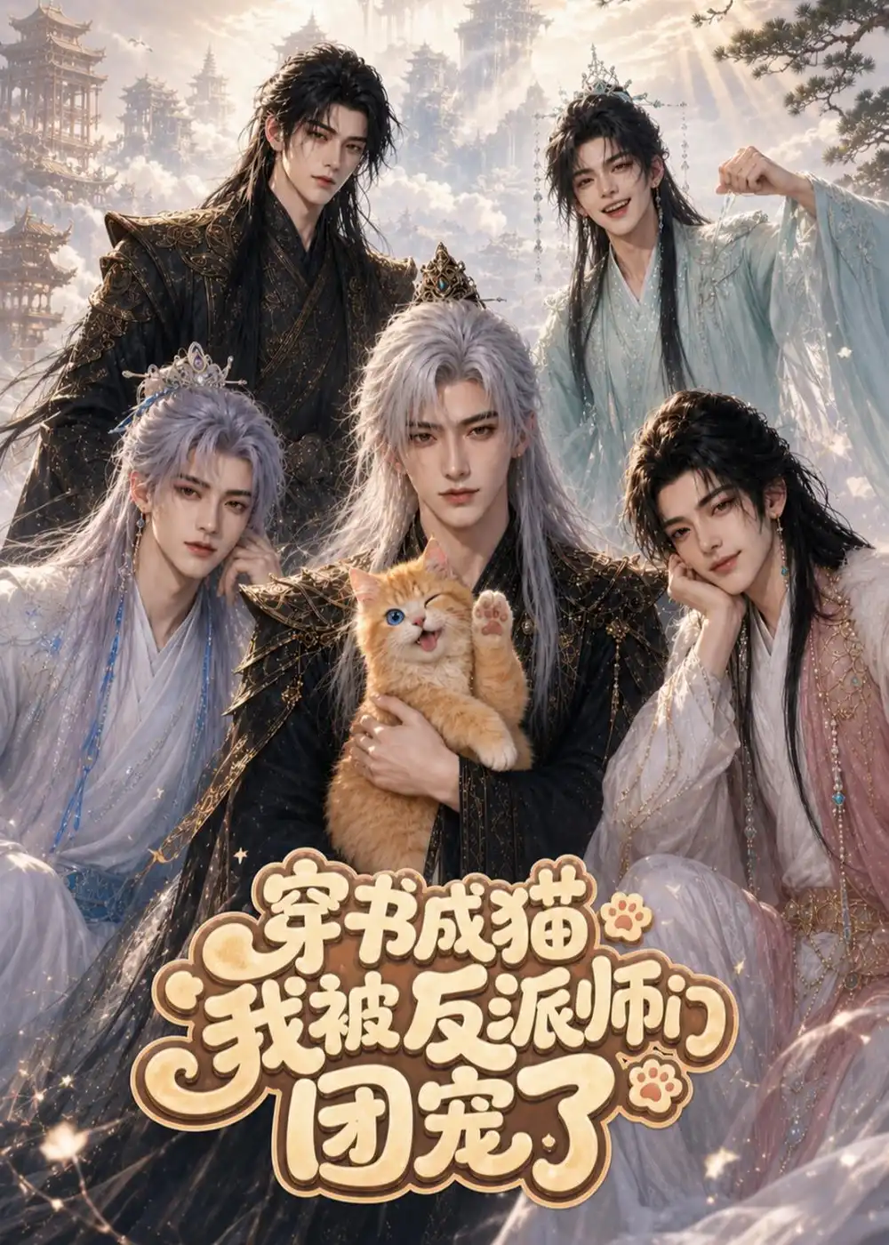 《穿书成猫，我被反派师门团宠了（60集）（夸克网盘）》短剧封面