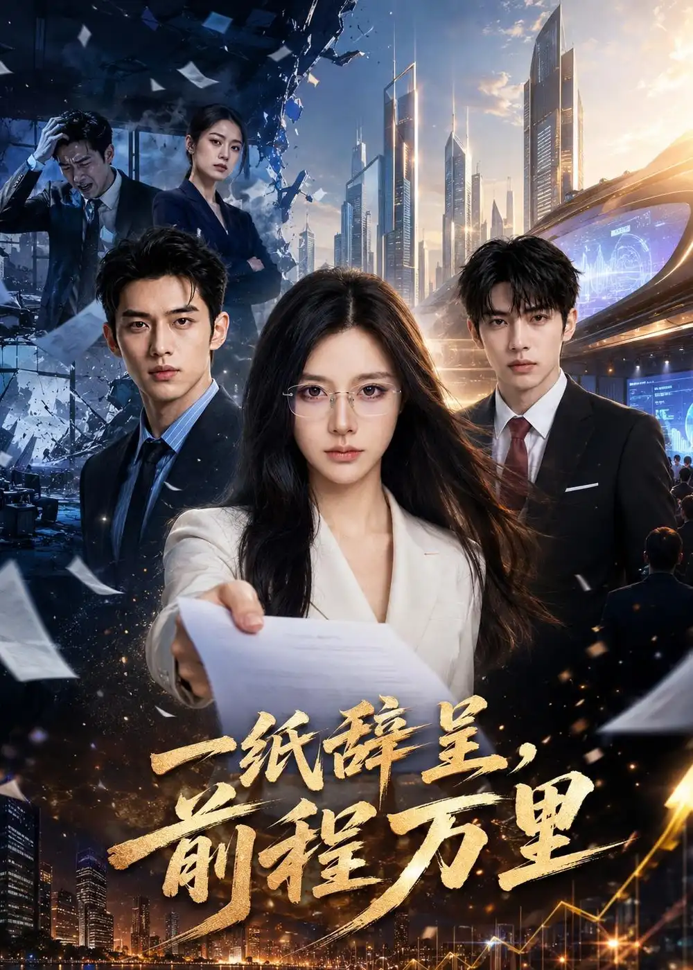 《一纸辞呈，前程万里（51集）AI短剧（夸克网盘）》短剧封面