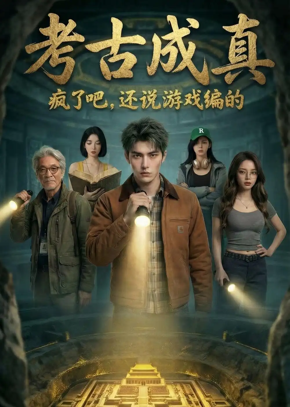 《考古成真疯了吧，还说游戏编的（73集）AI短剧 (2026)》短剧封面