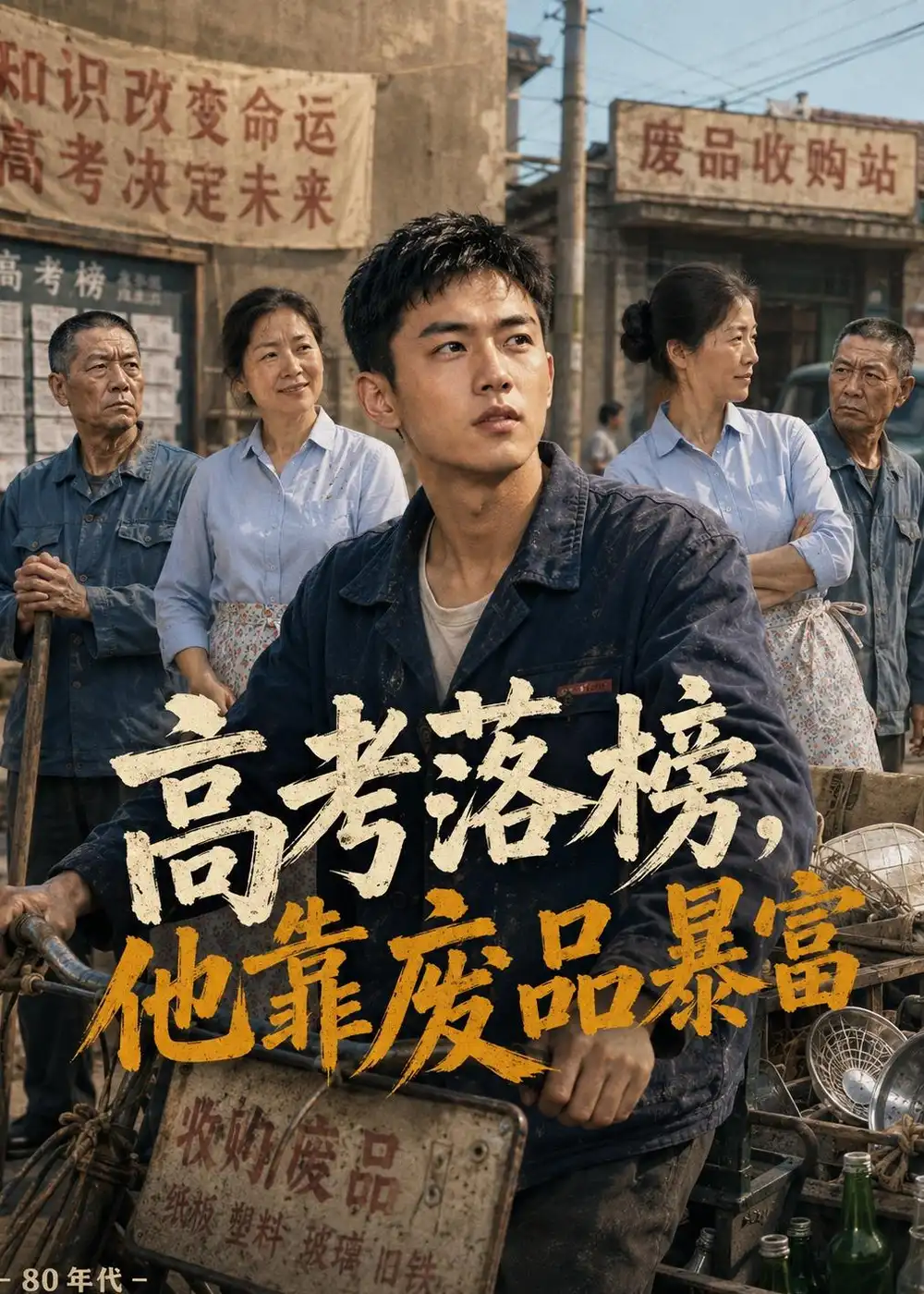 《高考落榜，他靠废品暴富（42集）AI短剧（夸克网盘）》短剧封面