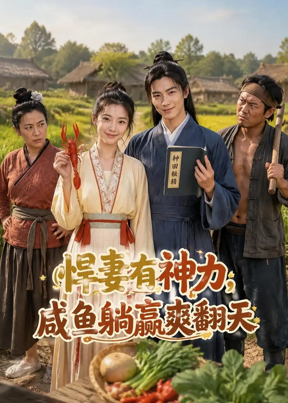 《悍妻有神力，咸鱼躺赢赢翻天（69集）AI短剧（夸克网盘）》短剧封面