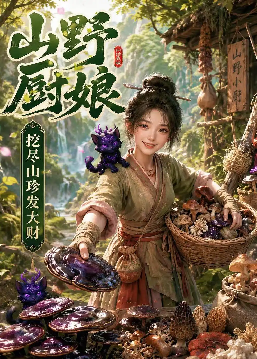 《山野厨娘，挖尽山珍发大财（78集）（夸克网盘）》短剧封面