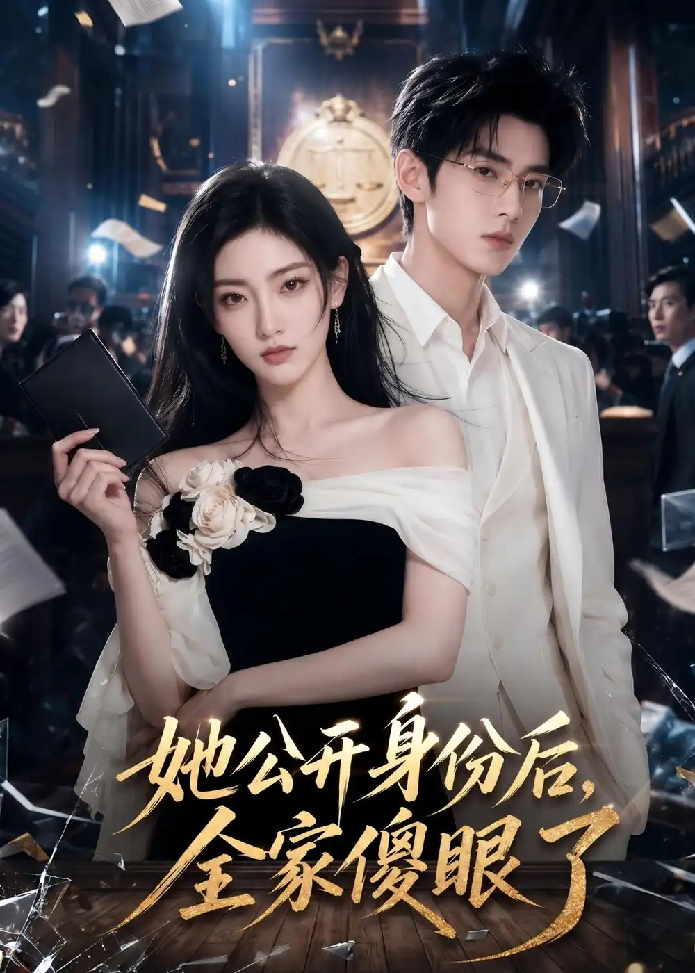 《她公开身份后，全家傻眼了（63集）AI短剧（夸克网盘）》短剧封面