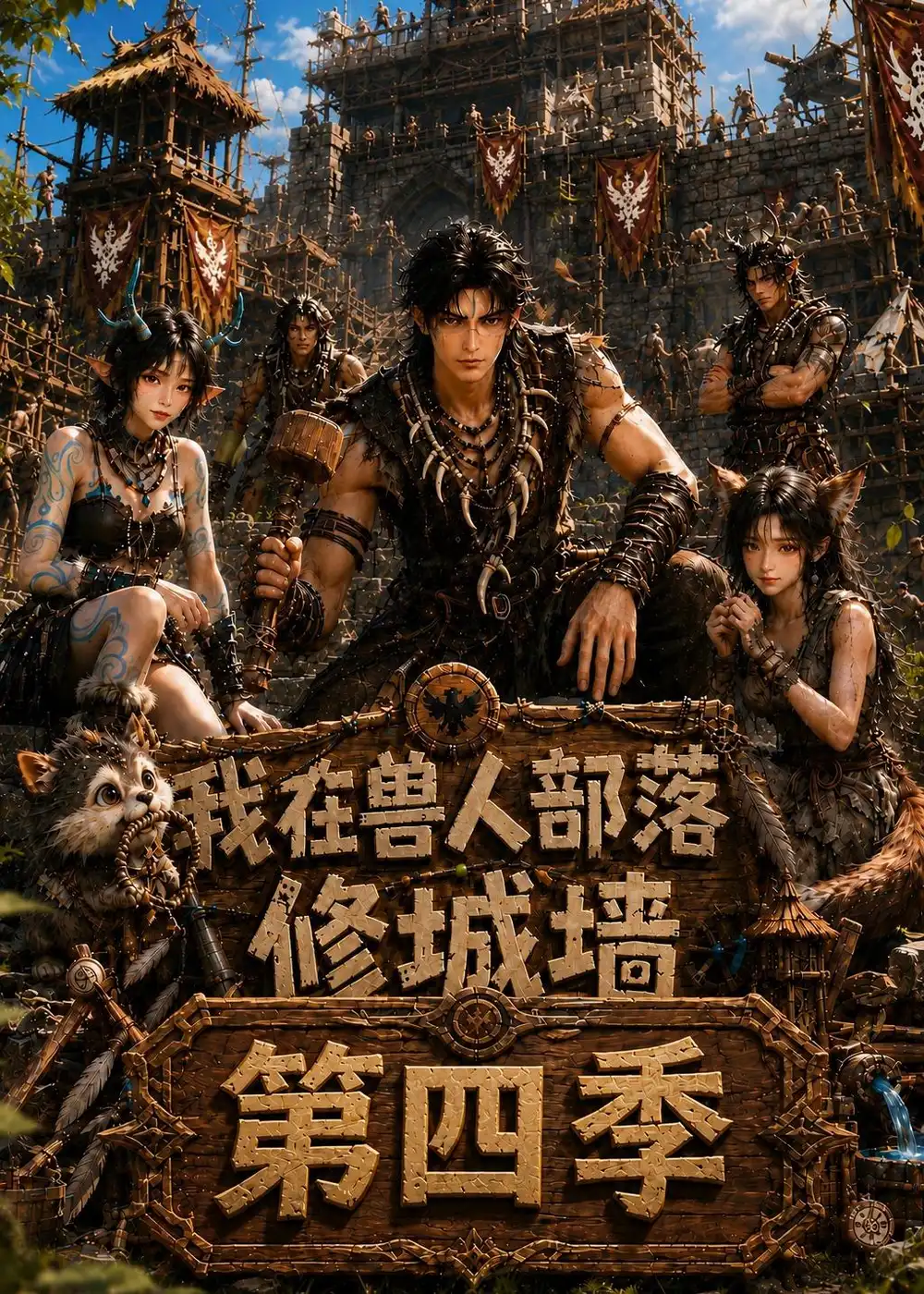 《我在兽人部落，修城墙第四季（52集）（夸克网盘）》短剧封面