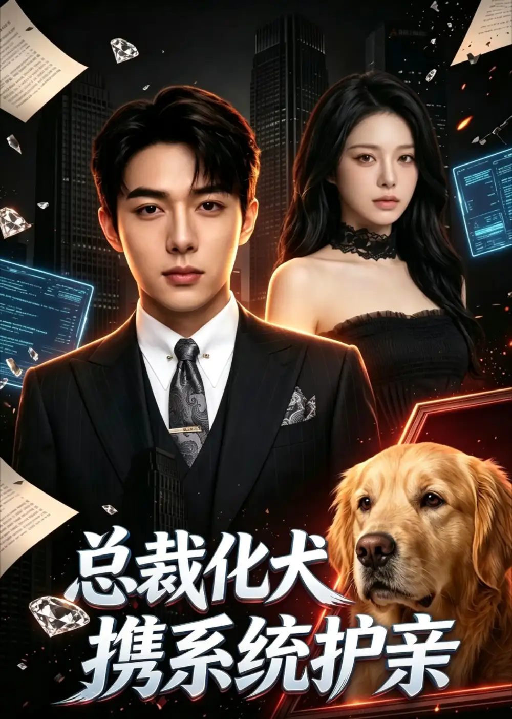 《总裁化犬携系统护亲(21集)(夸克网盘)》短剧封面