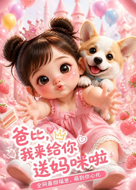 《爸比,我来给你送妈咪啦(89集)(夸克网盘)》短剧封面