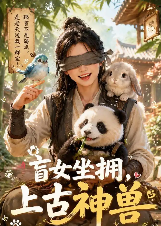 《盲女坐拥上古神兽（54集）AI短剧 (2026)》短剧封面