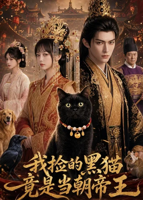 《我捡的黑猫竟是当朝帝王(63集)(百度网盘)》短剧封面