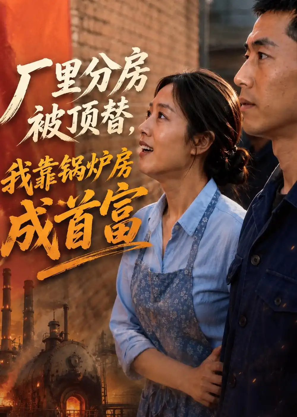 《厂里分房被顶替,我靠锅炉房成首富(40集)AI短剧(夸克网盘)》短剧封面