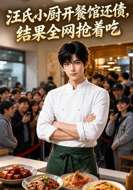 《汪氏小厨开餐馆还债，结果全网抢着吃（732集）AI短剧 (2026)》短剧封面