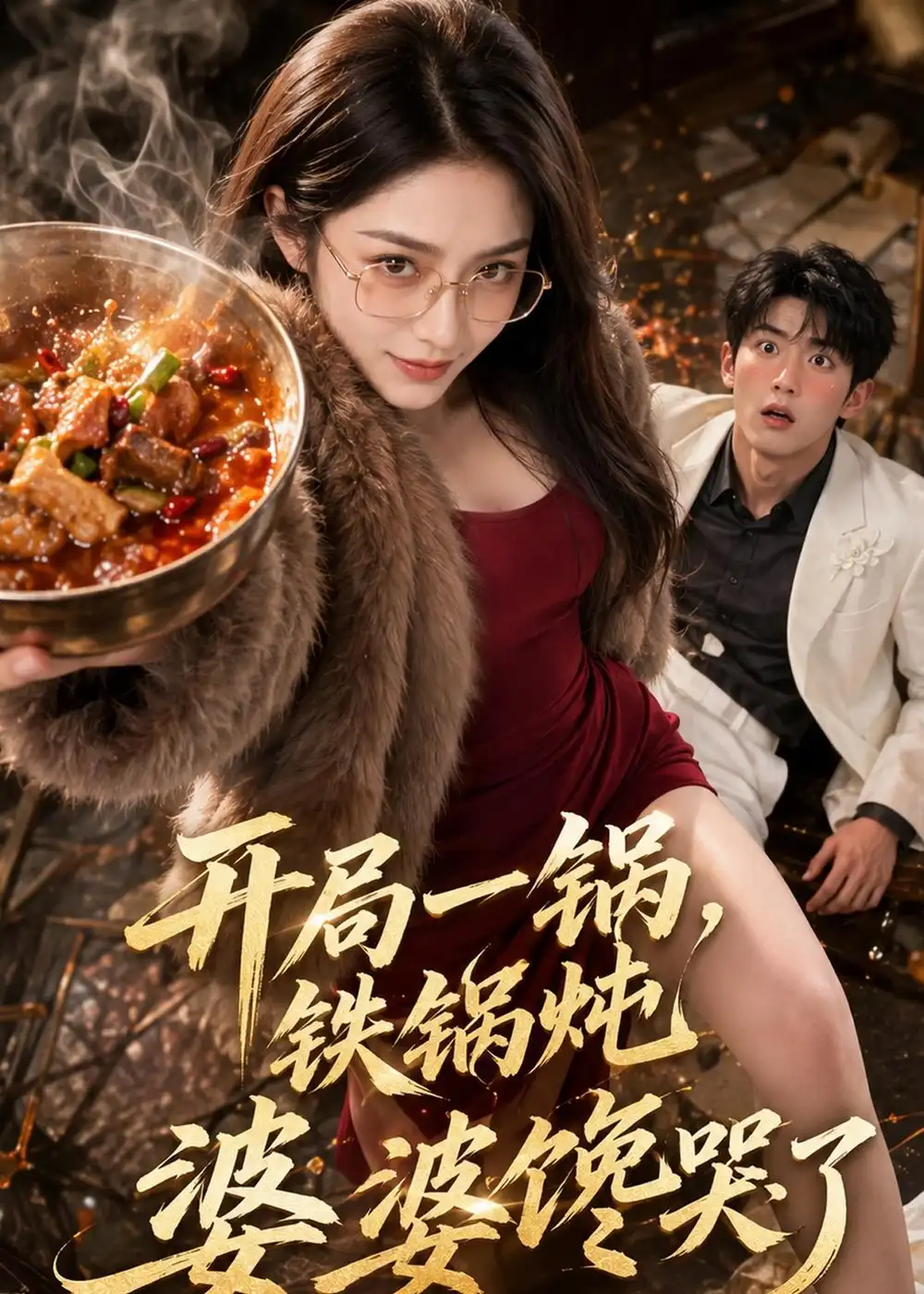 《开局一锅铁锅炖，婆婆馋哭了（56集）AI短剧 (2026)》短剧封面