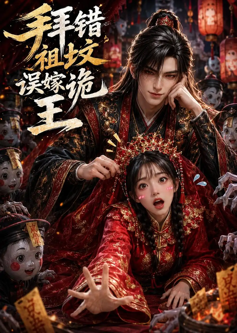 《拜错祖坟误嫁诡王（46集）AI短剧 (2026)》短剧封面