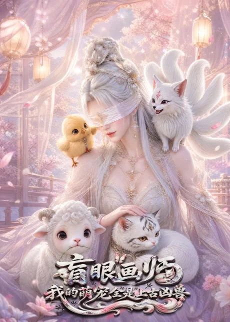 《盲眼画师:我的萌宠全是上古凶兽(60集)AI短剧 (2026)》短剧封面