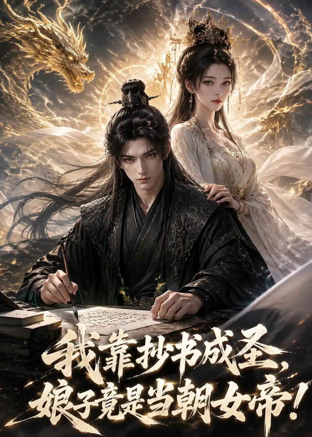 《我靠抄书成圣,娘子竟是当朝女帝!(113集)(夸克网盘)》短剧封面