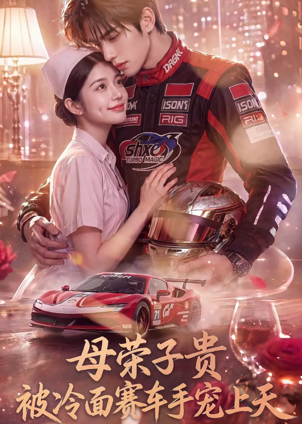 《母荣子贵，被冷面赛车手宠上天（61集）未删减（夸克网盘）》短剧封面
