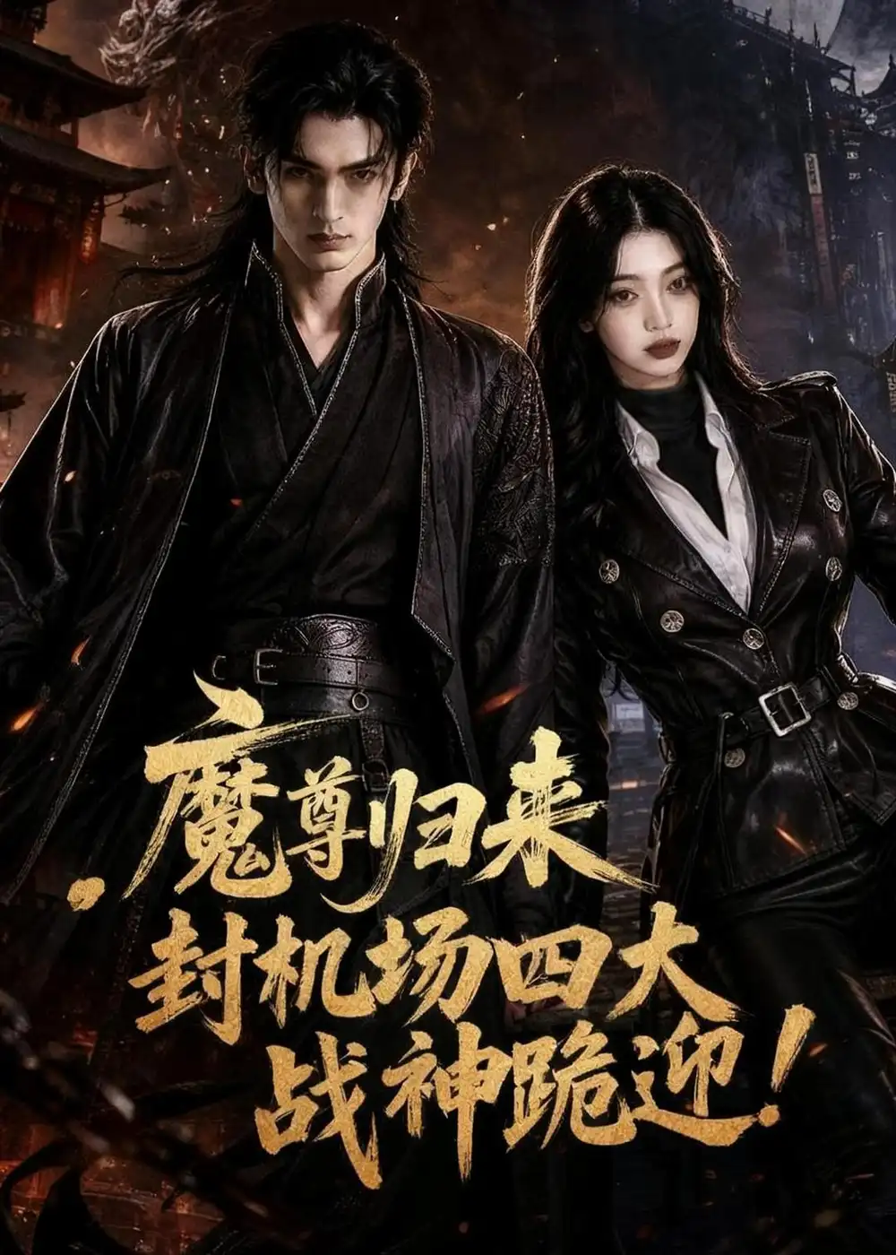 《魔尊归来,封机场四大战神跪迎!(65集)AI短剧(夸克网盘)》短剧封面