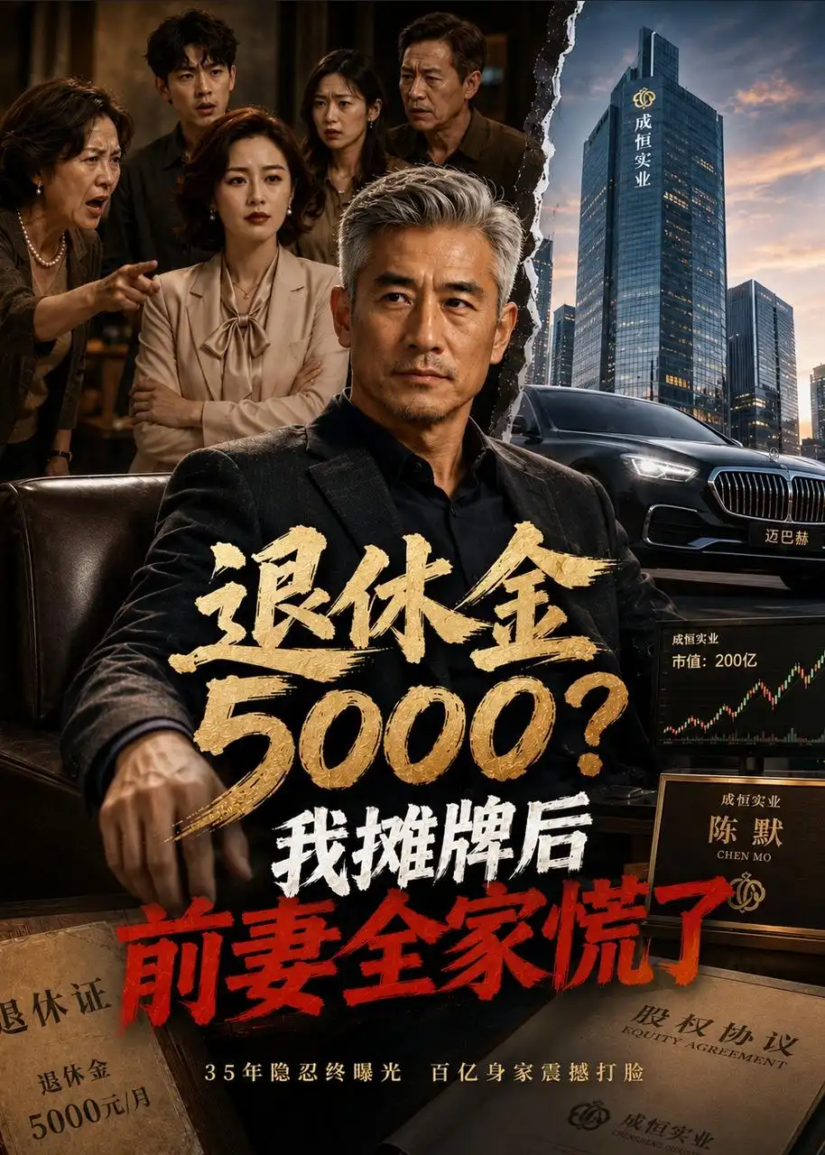 《退休金5000？我摊牌后前妻全家慌了（53集）AI短剧 (2026)》短剧封面