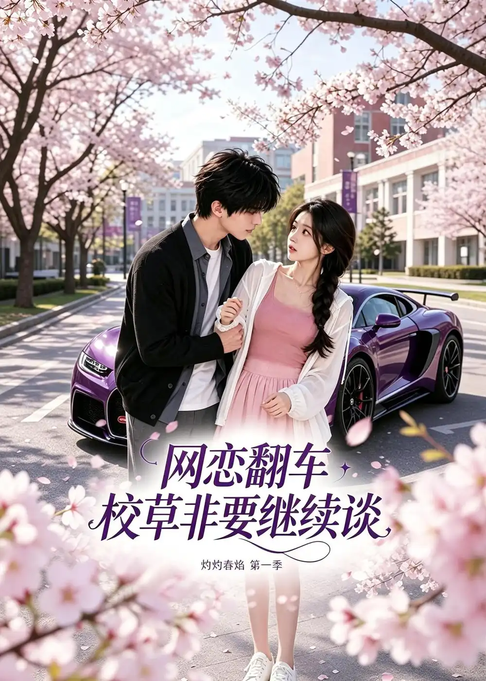 《网恋翻车校草非要继续谈灼灼春焰第一季（61集）（夸克网盘）》短剧封面