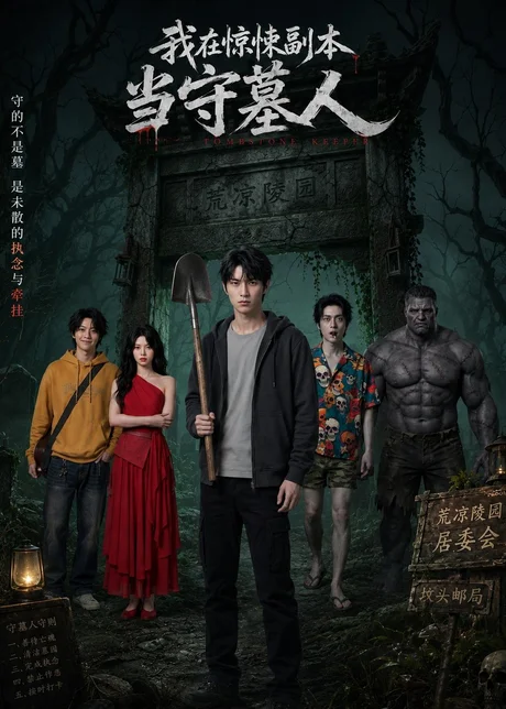 《我在惊悚副本当守墓人（47集）AI短剧（百度网盘）》短剧封面