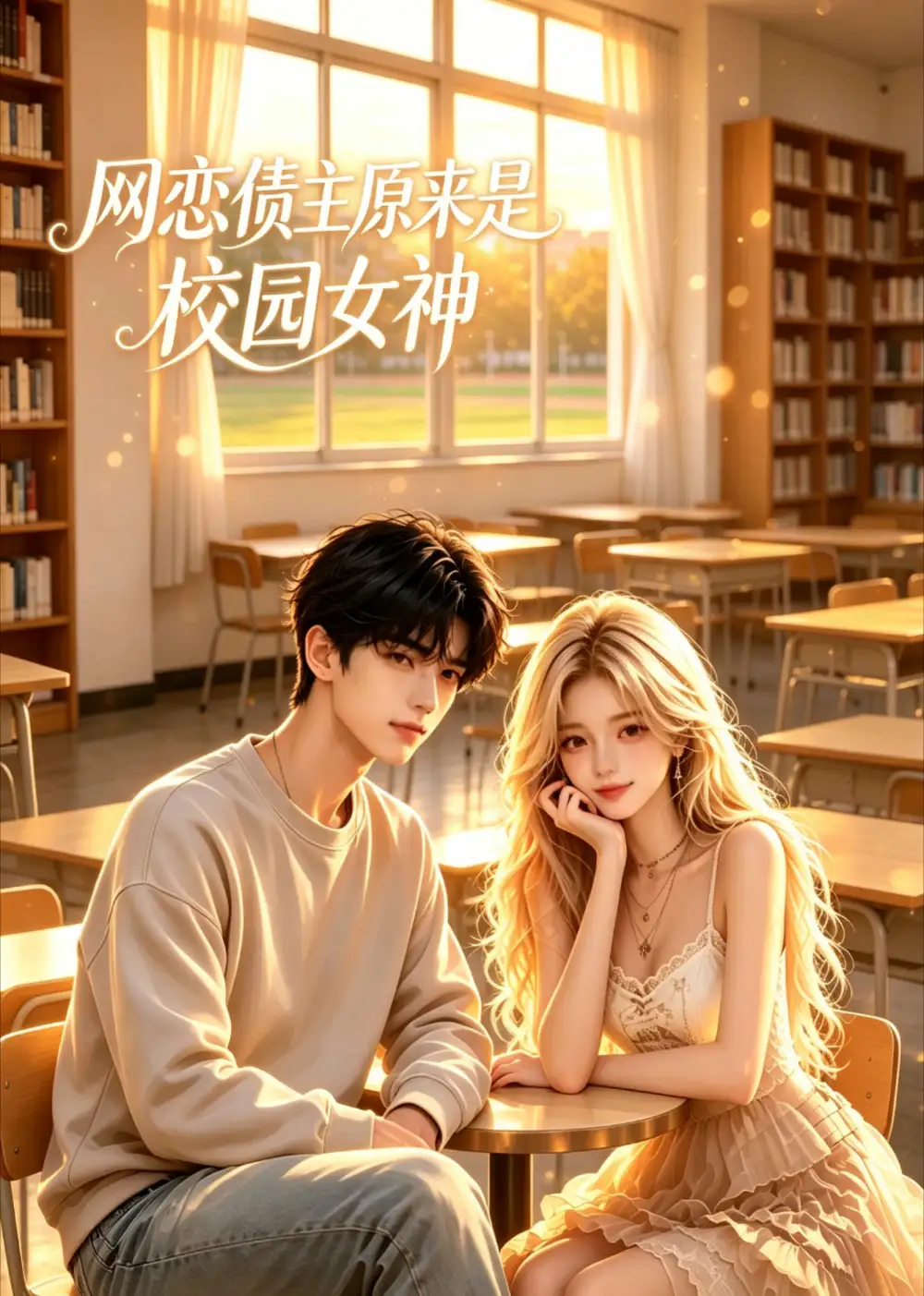 《网恋债主原来是校园女神（48集）（夸克网盘）》短剧封面