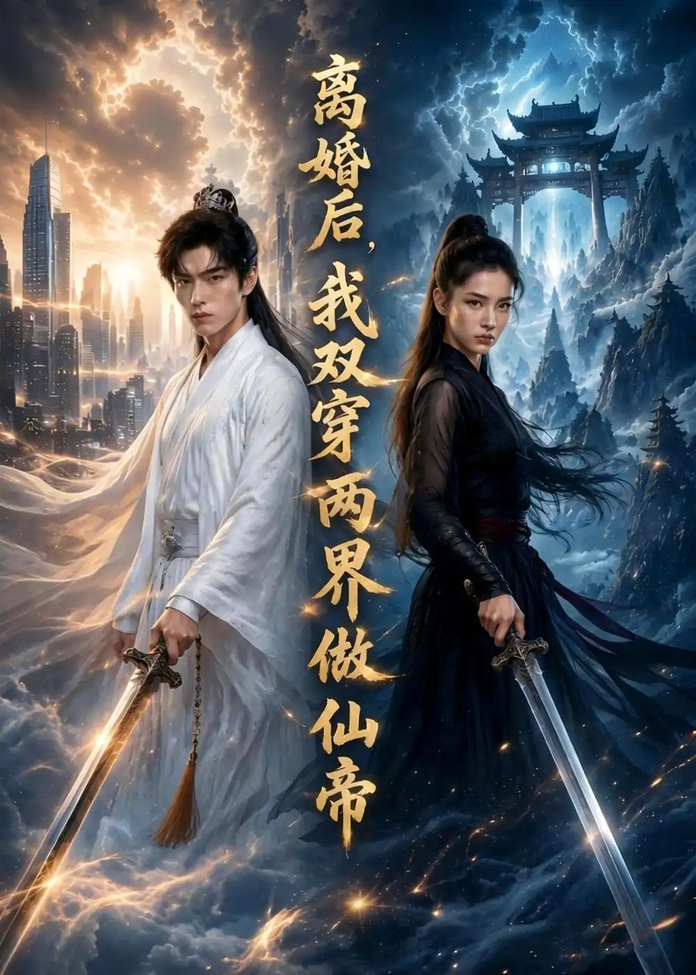 《离婚后，我双穿两界做仙帝（66集）（夸克网盘）》短剧封面