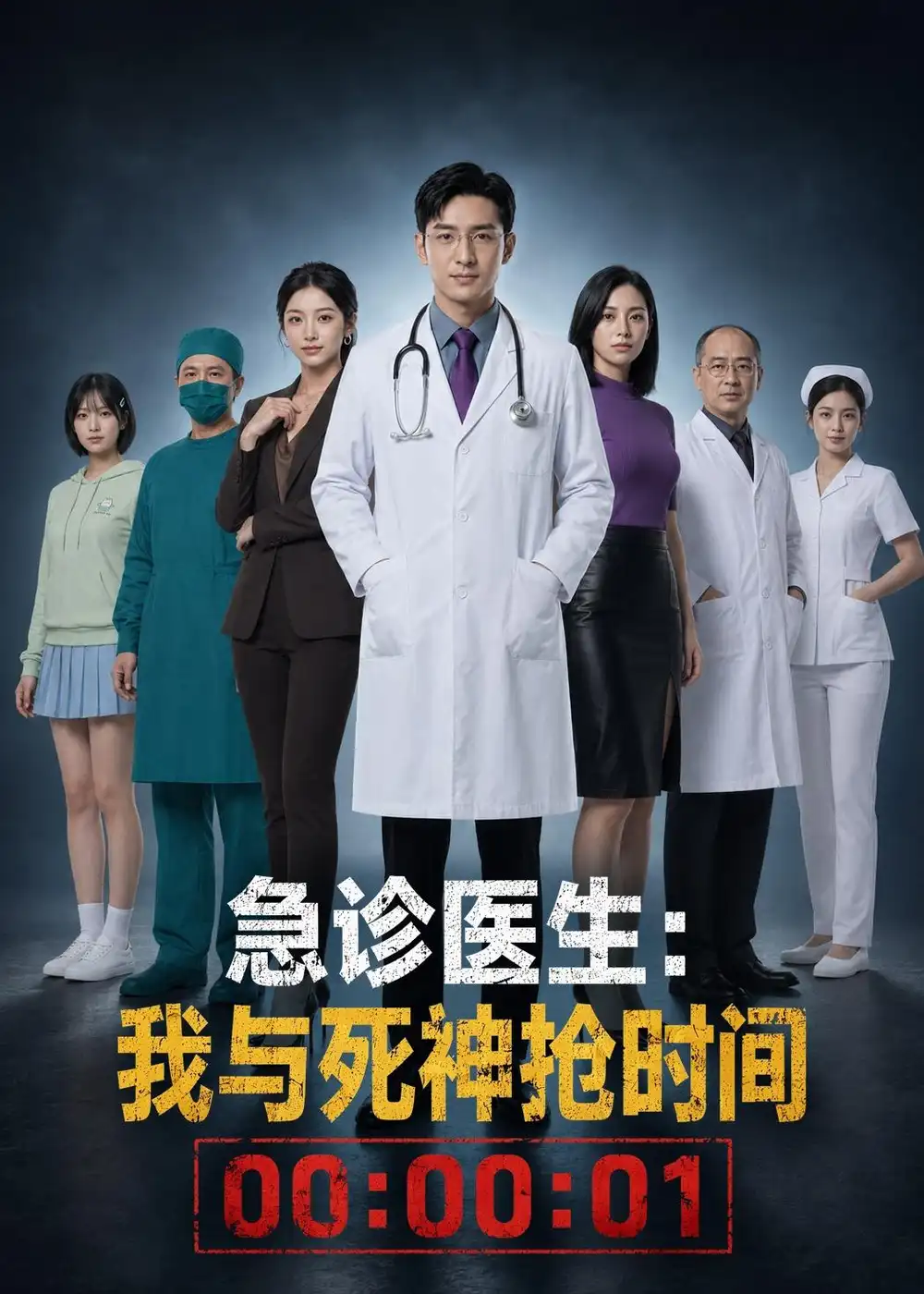 《急诊医生：我与死神抢时间（70集）AI短剧 (2026)》短剧封面