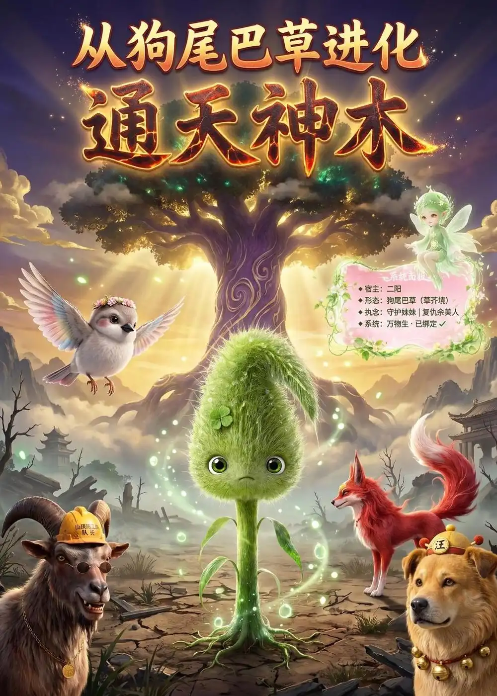 《从狗尾巴草进化通天神木（101集）（夸克网盘）》短剧封面
