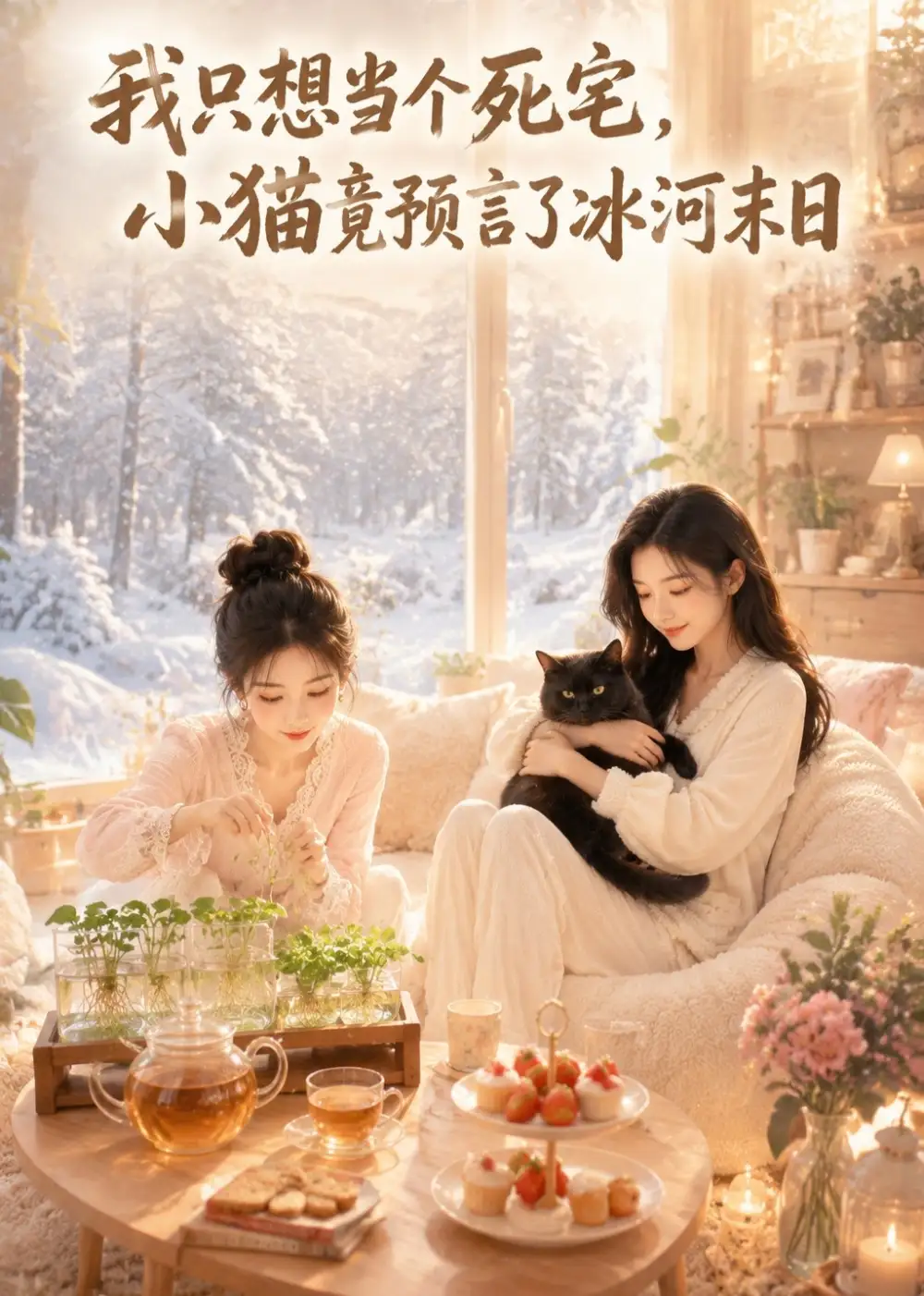 《我只想当个死宅,小猫竟预言了冰河末日(39集)AI短剧 (2026)》短剧封面