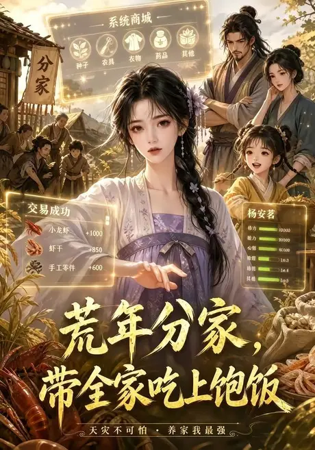 《荒年分家，带全家吃上饱饭（65集）（夸克网盘）》短剧封面