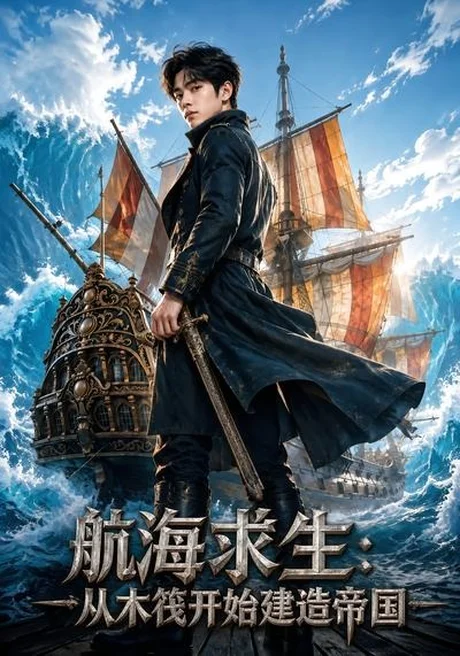 《航海求生：从木筏开始建造帝国（74集）AI短剧（百度网盘）》短剧封面