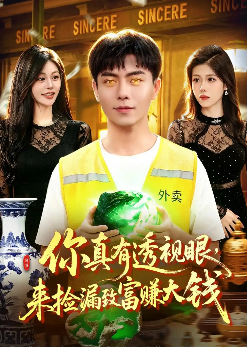 《你真有透视眼，来捡漏致富赚大钱（90集）张闻宇＆唐紫怡（夸克网盘）》短剧封面