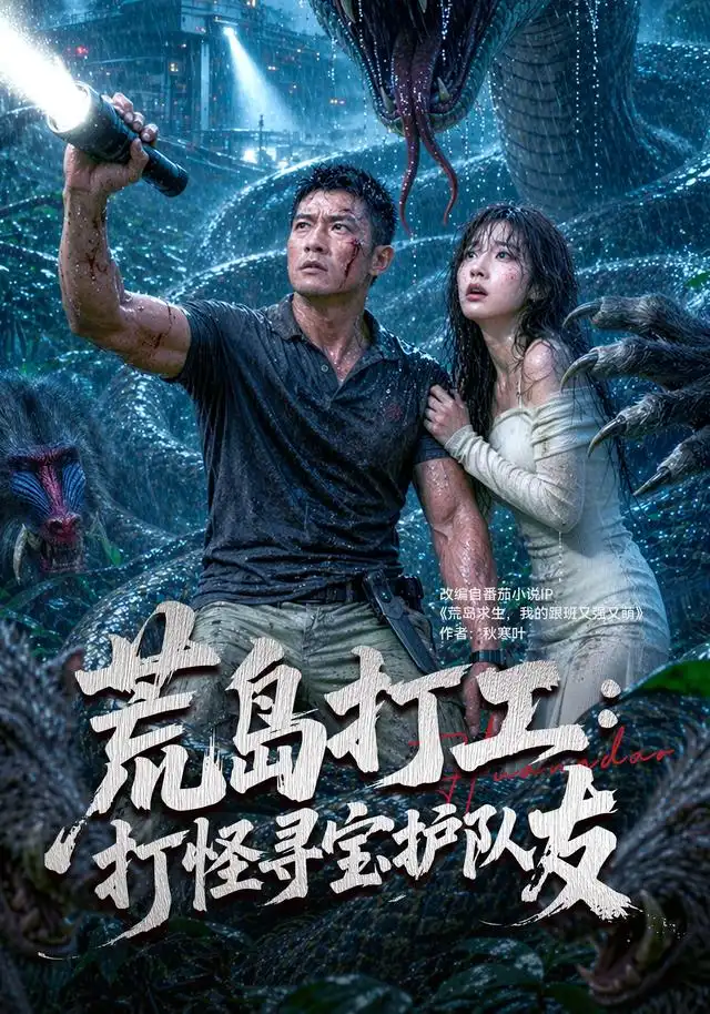 《荒岛打工：打怪寻宝护队友（80集）AI短剧（夸克网盘）》短剧封面