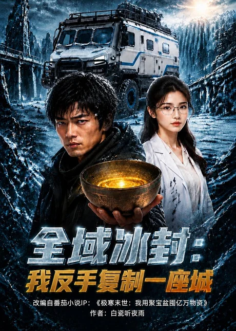 《全域冰封：我反手复刻一座城（70集）AI短剧（百度网盘）》短剧封面