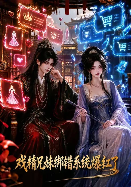 《戏精兄妹绑错系统爆红了（118集）（夸克网盘）》短剧封面